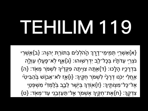 [Tehilim קיט] Salmo 119 en hebreo con fonética.