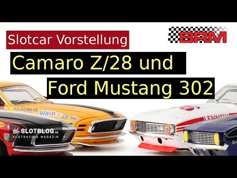 BRM Slotcar Presentation - Ford Mustang 302 and Camaro Z/28