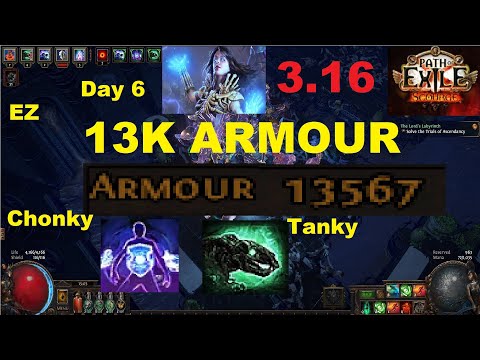 Easy 13K Armour in Carrion Golem Necromancer From Determination in 3.16 Scourge League Poe  - 875
