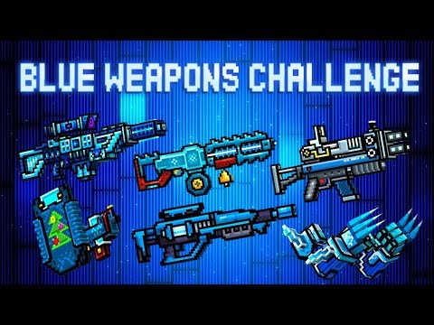 Pixel Gun 3D - Using All Blue Weapons Challenge