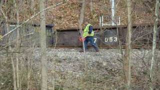 preview picture of video 'CSX Train Derail Crash in Patapsco State Park near swinging bridge- Day 1'