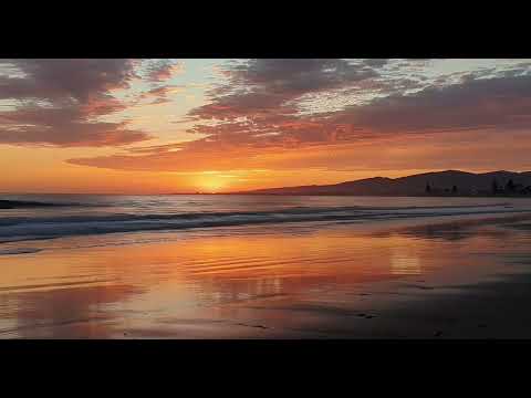 Pink Post-Sunset Glow on the Beach 4K | 3 Hours of Calm Ocean Waves for Deep Sleep ASMR
