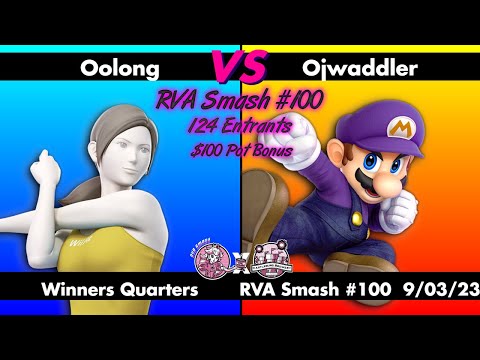 RVA Smash 100: Oolong (Wii Fit Trainer) vs Ojwaddler (Mario) | Winners Quarters | 124 Entrants SSBU