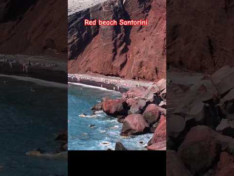 Santorini unique red beach #travelshorts #shorts #viral #traveling #santorini #greece #greek #travel