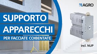 Supporto apparecchi modulare
per il fissaggio sicuro di apparecchi su o in delle facciate con isolazione esterna.