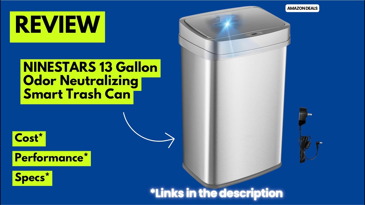 🔹 NINESTARS 13 Gallon Smart Trash Can Review | Odor Neutralizing Motion Sensor Trash Bin with UV