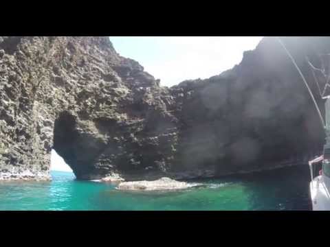 Sea Cave With Open Ceiling at Na Pali Coast, Kauai, Hawaii- UHD 4K
