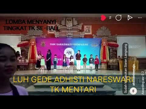 Pengumuman Juara Lomba Menyanyi Tingkat TK Se-Bali, ASR 0.2, Luh Gede Adhisti Nareswari