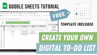 Task Planner Spreadsheet - Digital TO-DO LIST TUTORIAL - Google Sheets
