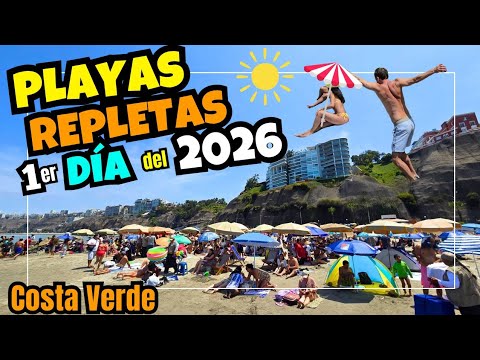 Beaches packed on New Year's Day 2026, Costa Verde, Lima, Peru