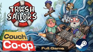 Trash Sailors | Full Game Walkthrough (No Commentary) | 2 Player Co-op | Steam 1080p 60fps