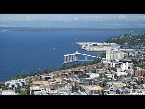 Views from the Space Needle in Seattle on 1 July 2022