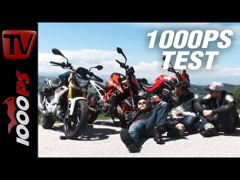1000PS Test - BMW G 310 R vs. KTM 390 Duke vs. Honda CB 500 F - Einsteiger Nakeds im Vergleich