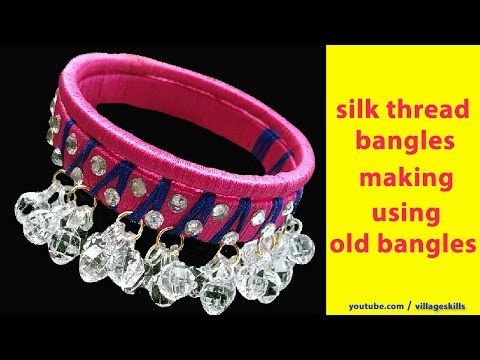 How to make silk thread bridal wear bangles I silk thread choodiyaan making designer bangles Video