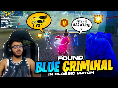 I Found Blue Criminal in Classic Match 😍 Girl Teammate Showing Lol Emote - Garena Free Fire
