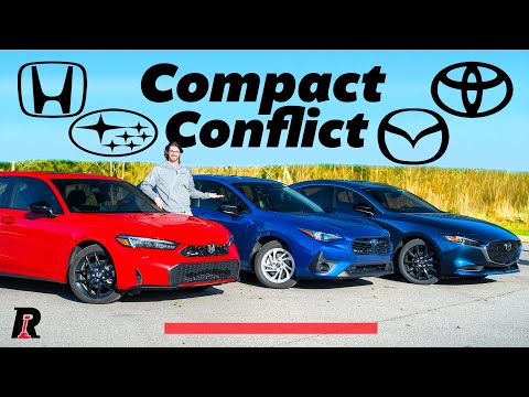 Thumbnail for 2025 Honda Civic vs Mazda3 vs Subaru Impreza vs Toyota Corolla Comparison / Settling the Score by Toyota, Mazda, Subaru, Toyota Corolla, Car, Nissan