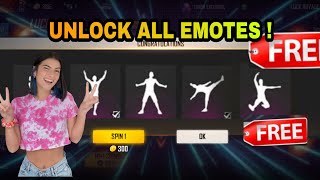 How to Get Free Unlock All Emotes In Free Fire For Free, Get All Emote free 100% Verified Trick