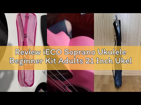 Review iECO Soprano Ukulele Beginner Kit Adults 21 Inch Ukelele w/Case Strap Tuner Strings Picks (Bl