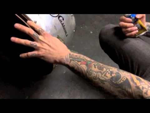 The Koffin Kats - Fixing an Upright Bass while On Tour