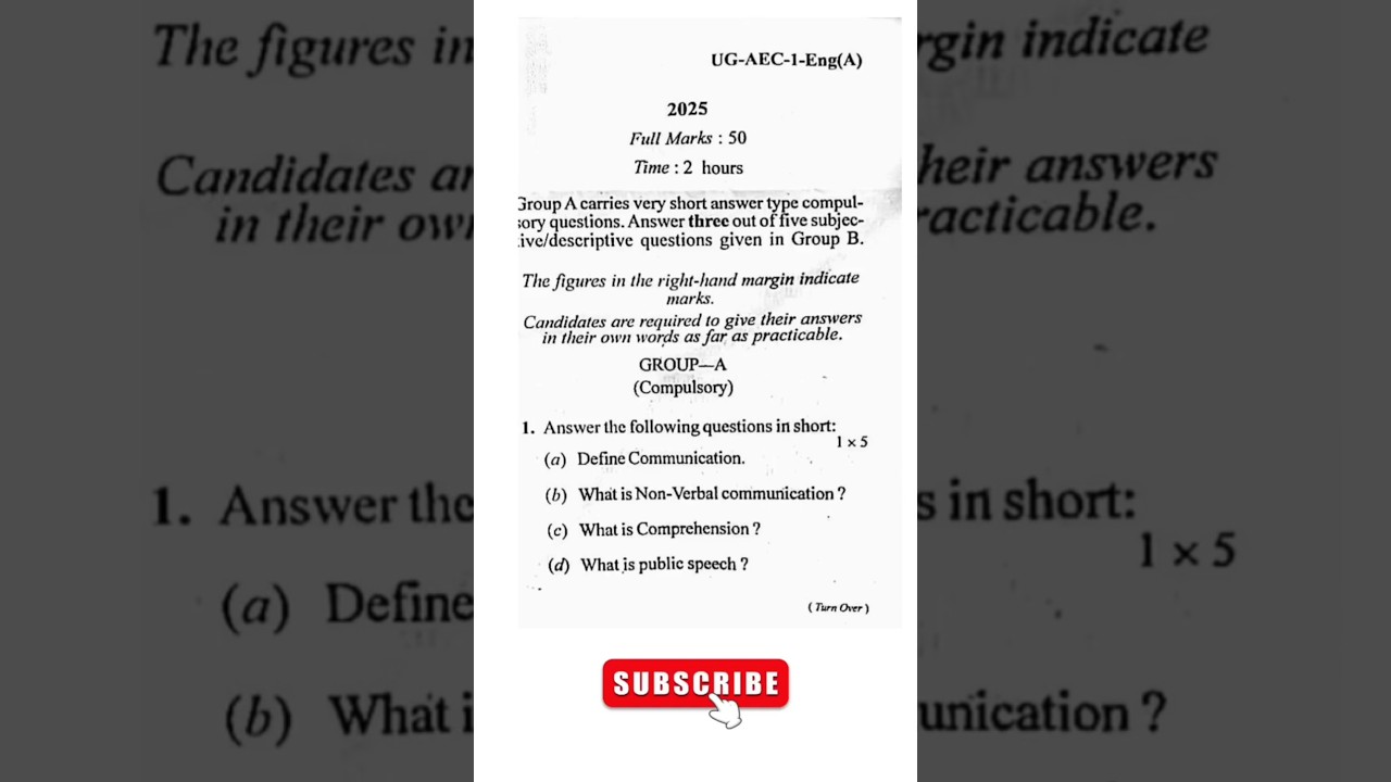 BBMKU Sem-1 AEC English Question Paper (2024-28) #bbmku #bbmkuquestionpaper