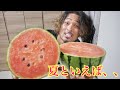 丸ごとスイカを食べながら夏の思い出を語る‼️【モッパン】