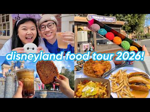 trying NEW 2026 disneyland & dca foods! (matcha 🍵, best bfast 🍳, flo's new menu 🍔, pink milk + more)