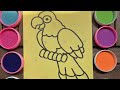 SAND PAINTING COLORED PARROT (MAGIC SAND)| DIY SAND COLORING BEAUTIFUL BIRD - LUKIS PASIR BURUNG BEO