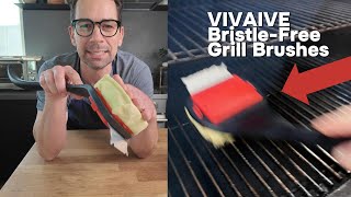 VIVAIVE Bristle Free Grill Brush Demo and Review - A BETTER Way to Clean Your Grill!
