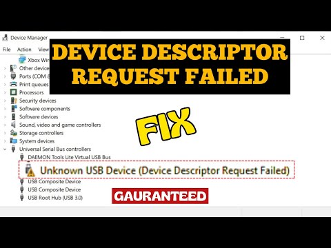 Fix Device descriptor request failed unknown usb device