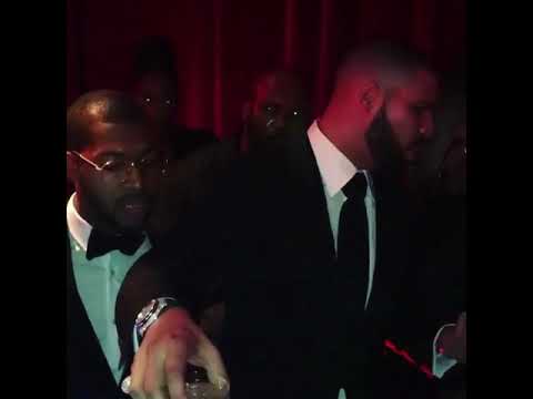 Drake at the Golden Globes Netflix Party (Drinking)