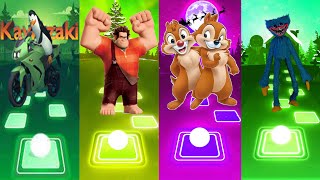 PENGUINOS KAWAZAKI VS WRECK IT RALPH VS CHIP AND DAEL VS HAGGY WAGGY IN THE GAME TILES HOP