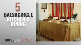 Balsacircle Top 10 Kitchen & Dining [2018]: TRLYC 60x102 Sequin RECTANGULAR Tablecloth - Gold