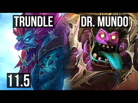 TRUNDLE vs DR. MUNDO (JUNGLE) | 7/0/13, Godlike | KR Diamond | v11.5