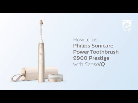 Elektrinis dantų šepetėlis Philips Sonicare DiamondClean Prestige 9900 HX9992/12, šampano spalvos video