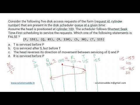 GATE 2020 | OS | DISK SCHEDULING | SSTF | GATE TEST SERIES | SOLUTIONS ADDA | EXPLAINED BY POOJA