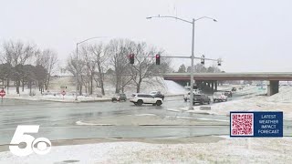Monitoring road conditions in Springdale as snow sweeps in