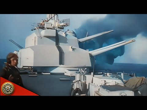 Heavy Cruiser Prinz Eugen opens fire - Kriegsmarine in ww2 {Colorized & Enhanced}