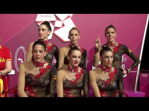 Spain – 3 Ribbons+2 Hoop – Group All Around Final – London 2012 – Olympic