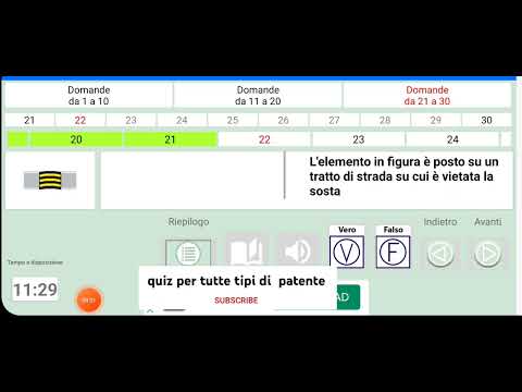 quiz patente B    segnaletica orizzontale.    capitolo 6.   😀 😄