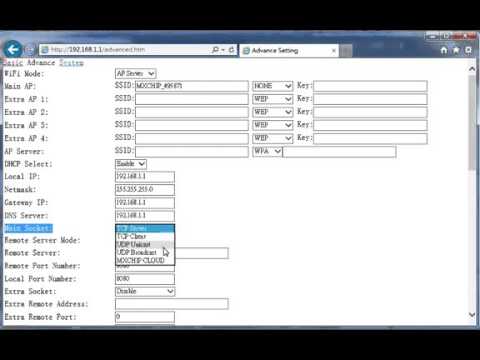 How to use WiFi RS 232 adapter configuration web page