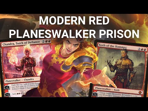 DRESSED TO KILL! Modern Mono-Red Planeswalker Prison. Chandra, Koth, Blood Moon, Ensnaring Fable MTG