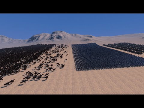 FIVE LINES OF CATAPULTS + ONE LINE OF SPEARMEN VS CAVALRY - UEBS - Ultimate Epic Battle Simulator