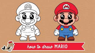 How To Draw Mario From Super Mario Bros | Easy Drawing For Kids