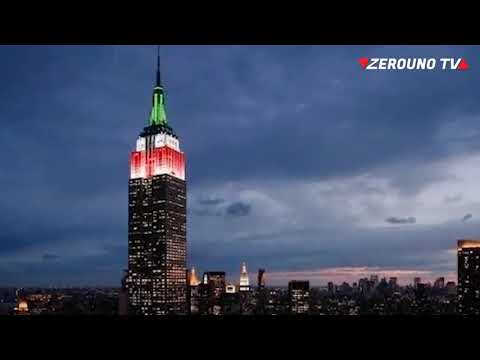 Il tricolore sui monumenti di tutto il mondo l’omaggio all’Italia