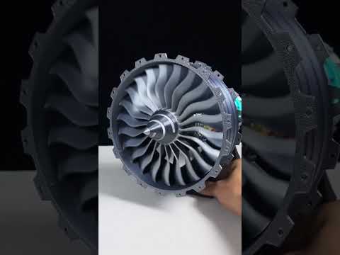 Magical blue tail flame aircraft engine model