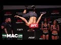 Michel Pereira backflips off the scales just because | UFC Vancouver Ceremonial Weigh-ins