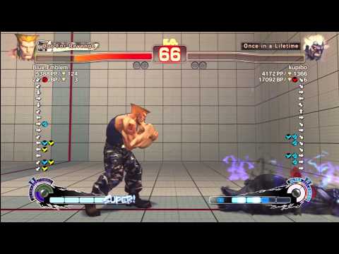 blue emblem (Guile) vs kupibo (Oni)