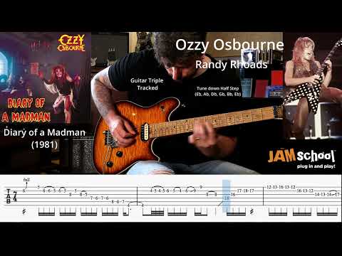 Ozzy Osbourne Diary of a Madman Randy Rhoads guitar solo with TAB