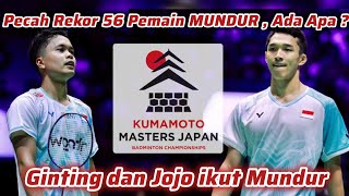 Download lagu PECAH REKOR 56 PEMAIN MUNDUR DARI KUMAMOTO MASTERS SUPER 500, JONATAN CHRISTIE & GINTING IKUT MUNDUR mp3