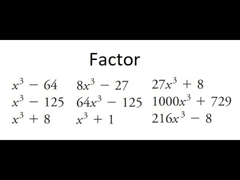 Grade 12 Advanced Functions - Factoring by sum/difference of cubes (ch 3.7)
